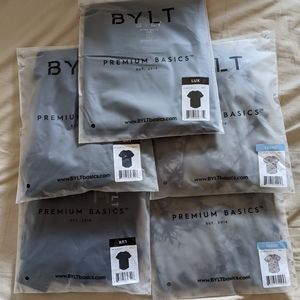 5 Bylt Basics Drop Cut Shirts Large